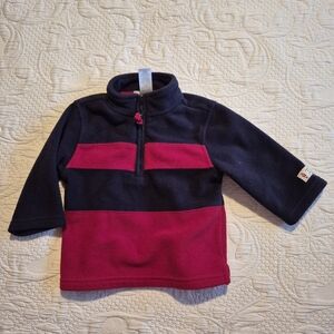 Janie and Jack boys 6-12 months ted & blue fleece pullover sweater VGUC